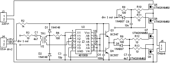 Fig. 3: Parallel MOSFET driver schematic